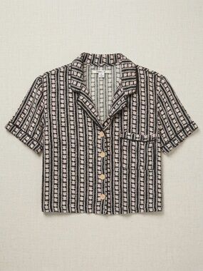 O'Neill Black and White Striped Button Down Shirt